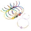 6Pcs 6 Colors Alloy Enamel Link Bracelets for Women BJEW-TAC0042-2