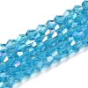 Transparent Electroplate Glass Beads Strands GLAA-F029-3mm-A19-1