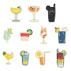 10Pcs 10 Styles Mixed Drink Enamel Pins JEWB-CJ0003-30-1