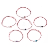 6Pcs Natural Gemstone Round Beads Braided Bracelets for Men Women BJEW-JB11753-2