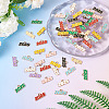 64Pcs 8 Colors Alloy Enamel Pendants ENAM-PJ0001-14-6