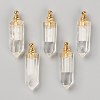 Faceted Natural Quartz Crystal Pointed Pendants G-H252-F07-1