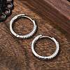 Brass Micro Pave Cubic Zirconia Huggie Hoop Earrings LS-EJEW-K083-36P-B-5