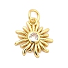 Sun Brass Micro Pave Cubic Zirconia Pendants KK-C134-11G-07-1