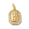 Real 18K Gold Plated Brass Micro Pave Clear Cubic Zirconia Pendants KK-L216-002G-H-1