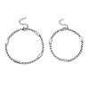 2Pcs 2 Styles Tarnish Resistant 304 Stainless Steel Box Chains Bracelets for Couples BJEW-JB12634-1