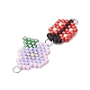 Handmade Glass Seed Beads Woven Connector Charms PALLOY-MZ00311-02-4