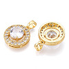 Brass Micro Pave Cubic Zirconia Pendants KK-N254-233G-2