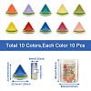 100Pcs 10 Colors Transparent Enamel Acrylic Beads TACR-CD0001-10-3