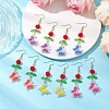 Glass Seed Beads Butterfly Dangle Earrings EJEW-MZ00347-1