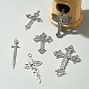 6Pcs 6 Styles Tibetan Style Alloy Cross Pendants FIND-FS0002-57-8