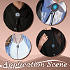 3Pcs 3 Style Adjustable Zinc Alloy Pave Synthetic Turquoise Oval/Flat Round Pendant Black PU Leather Cord Lariat Necklaces NJEW-ME0001-02-4