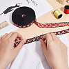 10 Yards Ethnic Style Flat Polyester Jacquard Cord/Band OCOR-BC0005-31-3