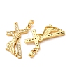Brass Micro Pave Clear Cubic Zirconia Pendants CU-CBAF45D-01G-2