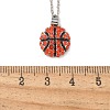 Zinc Alloy Hyacinth Rhinestone Sport Ball Pendant Cable Chain Necklaces NJEW-U024-01P-03-5