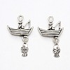 Tibetan Style Alloy Gondola Pendants TIBEP-N008-04AS-RS-1