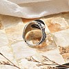 Natural Obsidian Adjustable Rings RJEW-I108-03AS-12-3