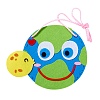 The Earth Day Theme DIY Non Woven Cloth Cartoon Earth-shaped Bag Kits DIY-WH0265-36-1