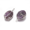 Natural Amethyst Pendants G-K296-A04-P-2