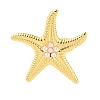 Starfish 304 Stainless Steel Cuff Rings for Women RJEW-P125-03G-3