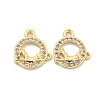 Brass Micro Pave Clear Cubic Zirconia Charms KK-Z044-20G-1