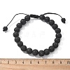 Natural Lava Rock Braided Bead Bracelets BJEW-R304-01-8mm-2