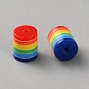 Opaque Resin Stripe Beads RESI-WH0050-07-2