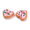 Handmade Heart Lampwork Beads Strands LAMP-P069-04B-07-4