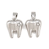 Brass Micro Pave Clear Cubic Zirconia Charms CU-CBAA571-01P-1