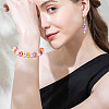 50Pcs 5 Colors Baking Paint Transparent Glass European Beads GPDL-SW0001-01-8