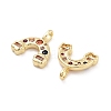 Rainbow Rack Plating Brass Micro Pave Cubic Zirconia Charms KK-G512-25G-02-2