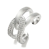 Brass Micro Pave Cubic Zirconia Cuff Open Rings RJEW-C163-15P-4