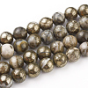 Natural Pyrite Beads Strands G-G839-01-8mm-1