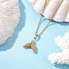 MIYUKI Delica Beads Beaded Mermaid Tail Pendant 304 Stainless Steel Cable Chain Necklaces for Women NJEW-MZ00130-01-1