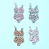 4Pcs 4 Styles Printed Acrylic Pendants MACR-FS0001-75-9