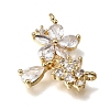 Brass Pave Clear Cubic Zirconia Pendants KK-K427-05C-G-2