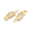 Religion Brass Micro Pave Clear Cubic Zirconia Pendants KK-N287-46G-G-01-2