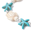 Synthetic Turquoise Beaded Stretch Bracelets for Men Women BJEW-JB11760-02-4