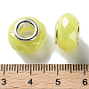 Opaque Brass Cores Acrylic European Beads OACR-M024-03P-09-3