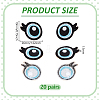 20 Pairs Polyester Eye Cloth Patches PATC-PH0001-71B-2