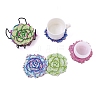 10Pcs Flower Coaster DIY Diamond Painting Kit PW-WG20857-01-4