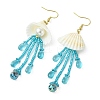 Shell & Glass Seed Bead Dangle Earrings EJEW-MZ00740-5