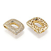 Brass Micro Pave Cubic Zirconia Pendants KK-N254-06G-D-2