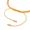 Natural Carnelian & Seed Glass Beaded Braided Bead Bracelets BJEW-JB12605-03-4