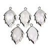 Natural Quartz Crystal Faceted Leaf Pendants G-I375-04P-10-1