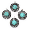 Synthetic Turquoise Pendants PALLOY-TAC0044-58AS-1