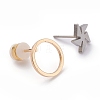 Stainless Steel & Brass Stud Earring Findings STAS-XCP0001-24-2