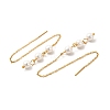 Glass Pearl Beaded Ear Thread EJEW-P219-13G-2