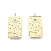 Brass Micro Pave Clear Cubic Zirconia Pendants KK-G432-14G-2