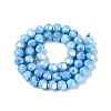 Ombre Effect Dyed Electroplate Opaque Glass Beads Strands EGLA-Q130-01A-06-3